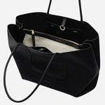 Inside The Compton Black Medium Zip Top Shoulder Bag.