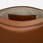 Inside the Westwell Lane Toffee Brown Leather Large Zip Top Shoulder Bag.