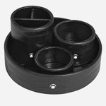 The Large Croco-Embossed Black Leather Round Desk Tray with other Montblanc desk accessories.