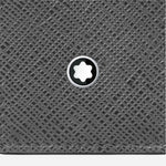 The Montblanc emblem on the Sartorial Forged Iron Grey Leather Two Pen Pouch.