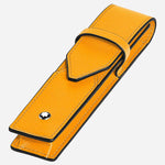 Side view of the Sartorial Saffron Leather Envelope 1-Pen Pouch.