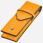 Side view of the Montblanc Sartorial Saffron Leather Envelope 2-Pen Pouch.