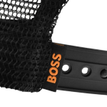 Side view of the Elliot PL Black Cap with Mesh Back and Patch Logo.