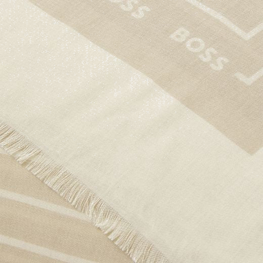 Laik 120 x 120 Beige Scarf with BOSS Logo