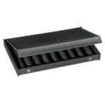 Montblanc's Saffiano Leather Pen Collectors Box for 8 Pens is made out of Italian leather with saffiano texture on the surface and the snowcap emblem for branding.