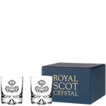 These Dimple Base 2 x 28cl 'No.1 Dad' Engraved Large Tumblers will be presented inside a blue Royal Scot Crystal gift box.