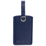 Samsonite's Midnight Blue PU Leather Luggage Tag x2 is made out of polyurethane and polished silver trims.