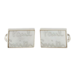 Paul Smith's Rectangular Mother of Pearl 'Signature' Logo Cufflinks have a fixed back so they're easy to get on.