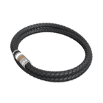 Boss Black Brent Double Braided Leather Wrap Bracelet