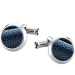 Montblanc Iconic Blue Lacquer Cufflinks for Men.