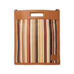 Tan Leather Trim Raffia Stripe Tote Bag By Paul Smith