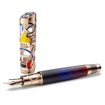 This Montblanc Master of Art, Homage to Kandinsky Limited Edition 77 Fountain Pen has a cap made out of gold-plating and precious lacquer.