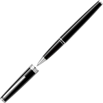 Montblanc's Pix rollerball displays a deep black colour on the pen's barrel made of precious resin.