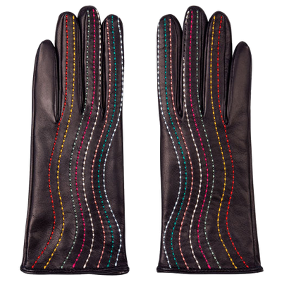 paul smith navy stitched swirl gloves