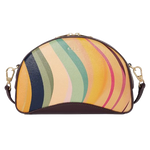 This Paul Smith Women's 'Dusky Swirl' Leather Camera Bag has a two-way zip with gold trims that have a slightly muted finish.