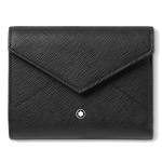Montblanc's Sartorial Black Leather 6CC Wallet with Zip with snowcap emblem on front.