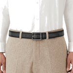 sfumato grey leather belt