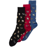 The 3-Pack Black-Red-Blue Kyoto Dog Socks by Paul Smith.