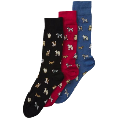 1 paul smith 3 pack black red blue kyoto dog socks m1a sock tdogs 1a