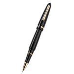 This Montegrappa Venetia Black & Gold Stainless Steel Rollerball Pen is made out of black resin with polished gold trims that stand out and add a luxurious touch.