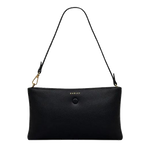 This Radley Mallow Street Black Leather Large Zip-Top Wristlet has a zip into the main compartment with a detachable strap and interior organisation.
