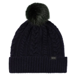 This Women's Navy Wool Cable Knit Pom-Pom Beanie Hat by Paul Smith is great for keeping warm during the Winter and has a soft touch as it is made out of wool.
