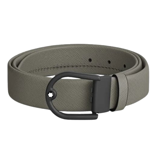 1 medium grey leather belt with pvd horseshoe pin buckle mb199633