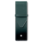 Montblanc's Meisterstück Sfumato British Green 2 Pen Pouch has been made from a deep-shine cowhide leather with a smooth finish.