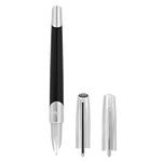 This S.T. Dupont Défi Millenium Black Lacquer Fountain Pen has chrome trims with the brand name engraved on the barrel.