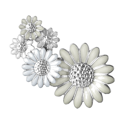 georg jensen medium single right daisy ear cuff white enamel