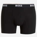 The black pair from the 3-Pack Cotton Stretch Power Boxer Briefs with Logo and Stripe Waistbands.