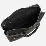 Inside the Ray MS Black Faux Leather Document Case with Pattern Detail.