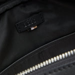 Inside the BOSS Zair Black Leather Document Case with Foil-Print Logo.