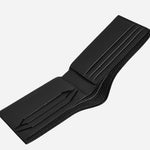 Inside the Black Leather 6CC Bifold Wallet.