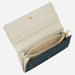 Inside top view of the Autumn Leaves Snow Large Flapover Wallet.