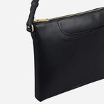 Side view of the Pockets Black Small Zip Top Cross Body Bag.