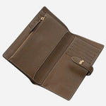 Inside the Willis Street Coffee Leather Large Bifold Wallet.