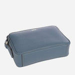 Base view of the Blue-Grey Leather Lenah Cross Body Bag.