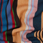 The Men's Brown Twisted Signature Stripe Merino Wool Scarf by Paul Smith.