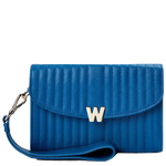 This Marine Blue Mimi Cross Body Bag with Wristlet is designed by WOLF 1834.