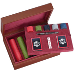 This is the internal contents of the Montblanc Meisterstück Great Masters James Purdey & Sons Poker Set.