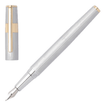 Hugo Boss Gear Pinstripe Fountain Pen Silver & Gold