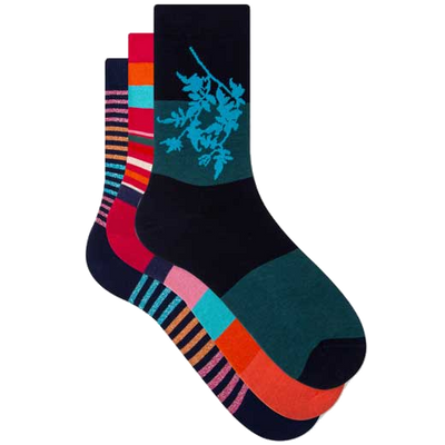 paul smith stripe and floral women s socks 3 pack