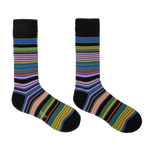 Paul Smith's Men's 3 Pack Novelty Mixed Stripe & Polka Dot Socks includes a colourful striped pair with a mix of pink, blue, green, and yellow.
