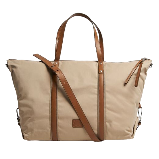 This Beige Holdall With Brown Leather Trim by Paul Smith is great for weekends away and casual trips.