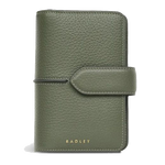 Radley's Hillgate Medium Bifold Dark Olive Leather Purse has a press stud closure into the bifold interior where you'll find multiple card slots and pockets.
