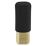 This S.T. Dupont Black Leather Double Cigar Case will be suitable for two cigars.