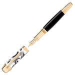 This Montblanc Luciano Pavarotti Limited Edition 888 Fountain Pen is made with gold-plating with 5 different precious stones embellishing the barrel and cap.