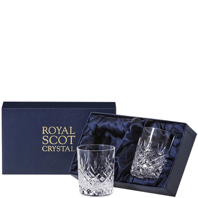 royal scot crystal edinburgh 2 whisky tumblers packaging