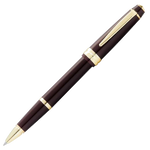 This Cross Bailey Light Rollerball Pen Dark Red with Gold Trim has a click mechanism to put the lid into place and comes with polished gold trims.